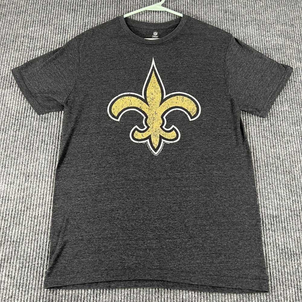 New Orleans Saints Mens Shirt Medium Black Short Sleeve NFL Team Apparel